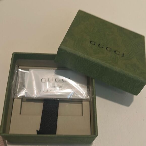 Gucci G Logo Wide Band Ring 925 Sterling Silver Size 5 Luxury - Picture 9 of 11